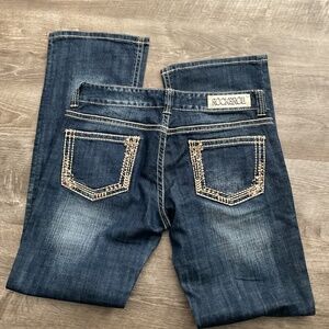 Rock & Roll Cowgirl Riding Jeans Original  (Tag 30x32) see pic stone wash Demi